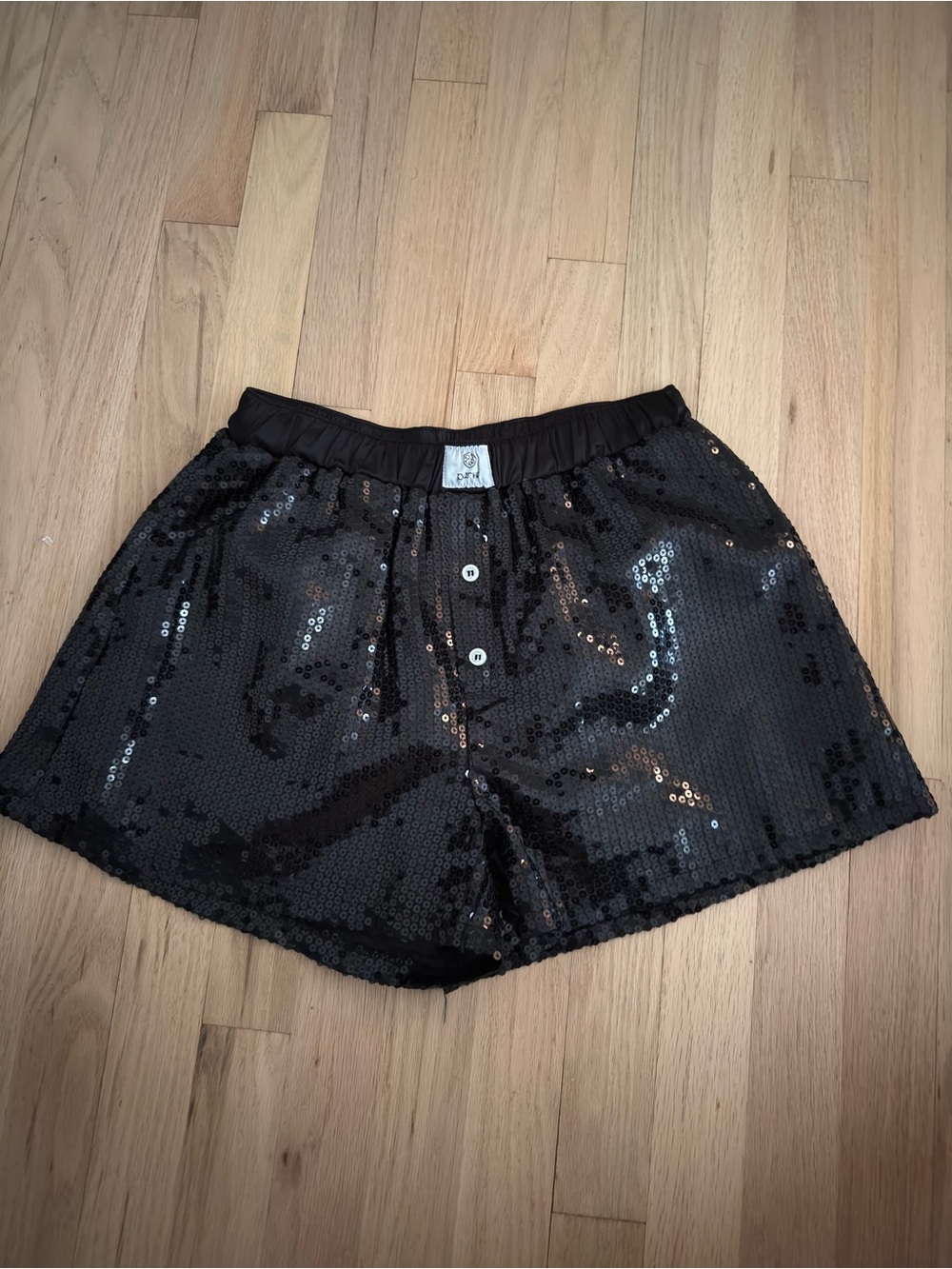 Parke Black Sequin Boxer Shorts